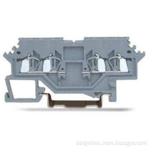 600V 10A 2 * 2 Conductor Through Spring Cage Terminal Block